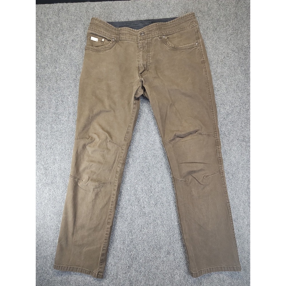 Kuhl Mens (35 X 31 Actual)Vintage Patinadye Kanvus Jeans Brown Hike Utility 1711